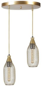 Φωτιστικό Οροφής Rio 941RTN1248 Φ25x70cm 2xE27 40W Gold Opviq