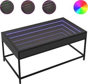 vidaXL Τραπεζάκι Σαλονιού Infinity LED Μαύρο 90x50x41 εκ.