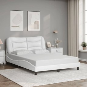 vidaXL Πλαίσιο κρεβατιού με LED χωρίς στρώμα Hvar Λευκό 120x200 εκ.