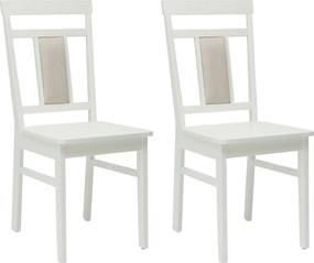 vidaXL Καρέκλα τραπεζαρίας 2 pcs Λευκό Στερεό Ξύλο Ραβέντι