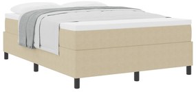 vidaXL Κρεβάτι Box Spring με Στρώμα σε Ανοιχτό Πράσινο Γκρι, 140 x 200 εκ., Ύφασμα Ραπτικής