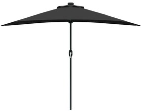 vidaXL Ομπρέλα Κήπου Μαύρο 294 x 150 x 224 εκ ύφασμα