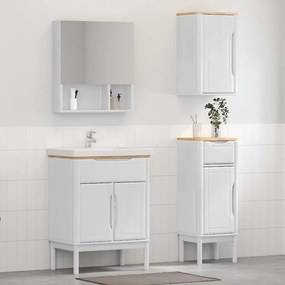 vidaXL Σετ Επίπλων Μπάνιου FLORO 3 pcs Λευκό Στερεό ξύλο πεύκου