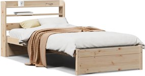 vidaXL Πλαίσιο Κρεβατιού Κεφαλάρι 75x190εκ. Μασίφ Πεύκο