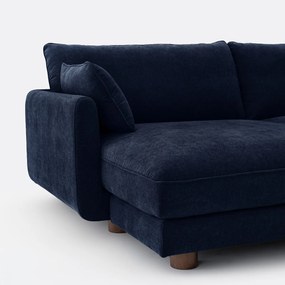 Γωνιακός αναστρέψιμος καναπές από μελανζέ πολυεστέρα, EMILIO