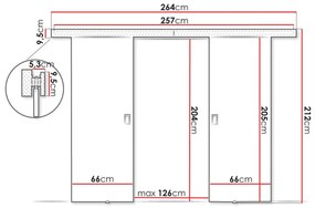 Συρόμενες πόρτες Dover 198, 33 kg, Sonoma οξιά, Πλαστικοποιημένη μοριοσανίδα, Ανοιχτό καφέ, Αλουμίνιο | Epipla1.gr