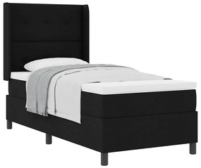 vidaXL Κρεβάτι με ελατήρια με στρώμα Μαύρο 100 x 200 cm ύφασμα
