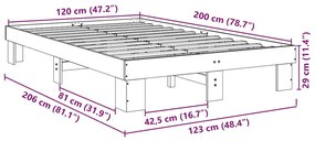 Πλαίσιο κρεβατιού χωρίς στρώμα 120x200 cm μασίφ ξύλο δρυς - Καφέ