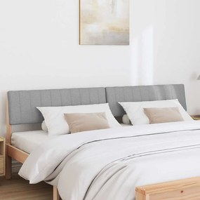 vidaXL Ταπετσαρισμένο κεφαλάρι Ανοιχτό γκρι 200 cm