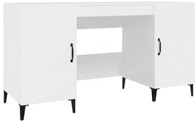 vidaXL Γραφείο Γυαλιστερό Λευκό 140x50x75 εκ. Επεξεργασμένο Ξύλο