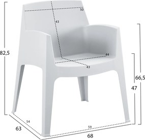 ΠΟΛΥΘΡΟΝΑ ΠΟΛΥΠΡΟΠΥΛΕΝΙΟΥ SLEEK HM6370.01 ΛΕΥΚΗ 68x63x82,5Υεκ.
