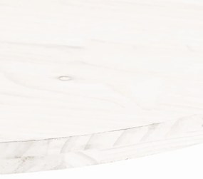 vidaXL Επιφάνεια Τραπεζιού Οβάλ Λευκή 100x50x2,5 εκ. Μασίφ Ξύλο Πεύκου