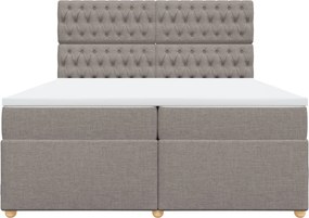 vidaXL Κρεβάτι Boxspring με Στρώμα Taupe 200x200 εκ. Υφασμάτινο