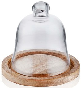 Τουρτιέρα Με Καπάκι 280TMA1924 15x16x16cm Clear-Natural Hermia Γυαλί