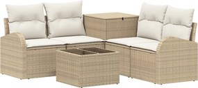 vidaXL Σετ Καναπέ 6 τμχ. Μπεζ και Κρέμ 55 x 55 x 37 εκ