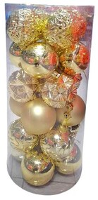 Σετ Χριστουγεννιάτικες Μπάλες 8εκ. 24τεμ Χρυσό