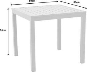 Τραπέζι Kliton  αλουμινίου λευκό 80x80x74εκ 80x80x74 εκ.