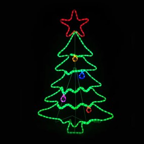 "CHRISTMAS TREE" 288 LED 8m ΜΟΝΟΚ.ΦΩΤ, ΠΟΛΥΧΡ. FLASH, IP44, 70X114CM, 1.5m ΚΑΛ. ACA X082883429