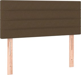 vidaXL Κρεβάτι Boxspring με Στρώμα Σκούρο Καφέ 100x200 εκ. Υφασμάτινο