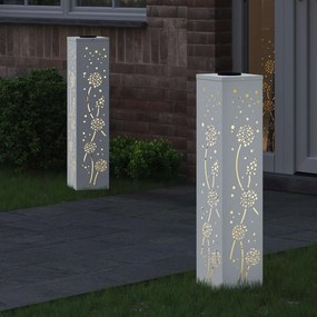 vidaXL Ηλιακό LED Φως Δρόμου 2 pcs Θερμό λευκό 18 x 18 x 80 εκ.