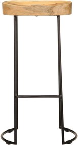 vidaXL Σκαμπό Μπαρ 2 τεμ. από Μασίφ Ξύλο Μάνγκο