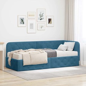 vidaXL Κρεβάτι Γωνίας Μπλε 80 x 200 cm Βελούδο