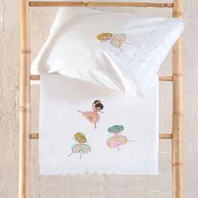 Σεντόνια Βρεφικά Rainbow Girls (Σετ 3τμχ) Multi Ρυθμός Cradle 105x160cm 100% Βαμβάκι