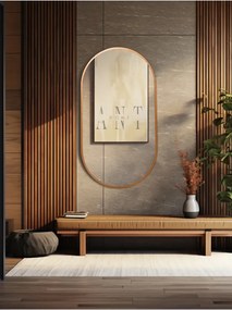 Stewehome Διακοσμητικός καθρέφτης τοίχου MDF οβάλ 90x50 cm