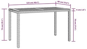 Τραπέζι Κήπου Μαύρο/Καφέ 123x60x74 εκ. από Μασίφ Ξύλο Ακακίας - Μαύρο