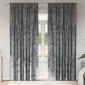 vidaXL κουρτίνες 2 τεμ με τσέπες ράβδου Γκρι 225x140 εκ