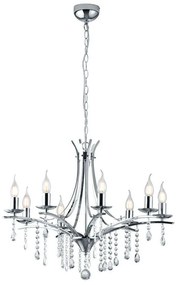 Φωτιστικό Οροφής Lucerna 101600806 Ø68,6x150cm Chrome Trio Lighting Μέταλλο,Ακρυλικό