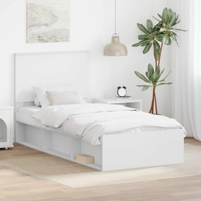 vidaXL Σκελετός Κρεβατιού Λευκό 75 x 190 cm Στερεά ξυλεία πεύκου