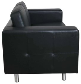 Καναπές 2 Θέσεων Alamo PU Μαύρο 145x85x82cm