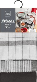 Ποτηρόπανα (Σετ 3τμχ) L-C Vibrato Charcoal Grey 1731297