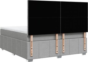 vidaXL Κρεβάτι Boxspring με Στρώμα Ανοιχτό Γκρι 180x200 εκ. Υφασμάτινο