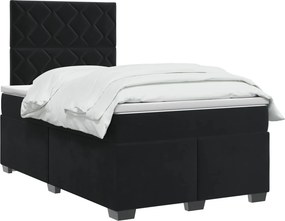 vidaXL Κρεβάτι box spring με στρώμα Μαύρο 120 x 200 cm Βελούδο