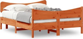 vidaXL Σκελετός Κρεβ. Χωρίς Στρώμα Καφέ Κεριού 150x200 εκ Μασίφ Πεύκο