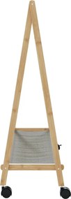 vidaXL Ράφι ρούχων με ράφια και ρόδες 106x34x106,5 cm Μπαμπού