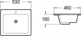 Mexen Lora εντοιχισμένος νιπτήρας 53 x 46 cm, λευκός - 25365300