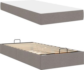 vidaXL Σκελετός κρεβατιού με στρώμα 2 pcs Taupe ύφασμα