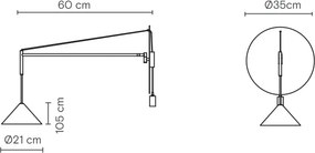 Απλίκα Τοίχου Roma Wall 60cm G9 Μαύρο