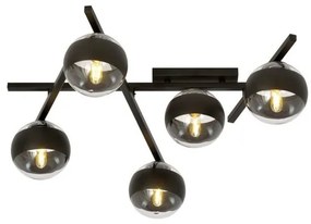 Φωτιστικό Οροφής 5xE14 Ατσάλι-Γυαλί Μαύρο SMART Made in Poland Emibig-1105/5-Διάφανο 1105/5