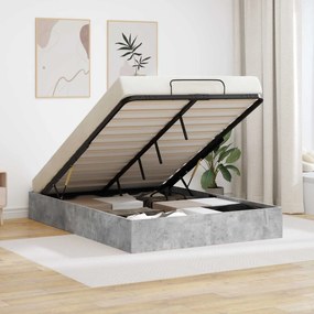 vidaXL Κρεβάτι Οθωμανικού Τύπου Σκυρόχρωμο Γκρι 140 x 200 cm