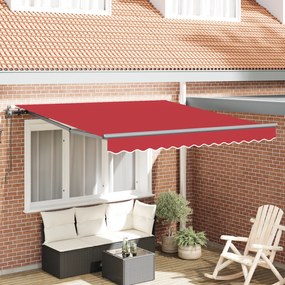 vidaXL Αυτόματη Ανασυρόμενη Τέντα Κόκκινη 350x250 cm