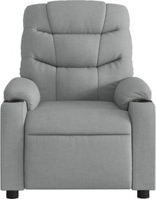 vidaXL Πολυθρόνα Μασάζ Ανακλινόμενη Ανοιχτό Γκρι Υφασμάτινη