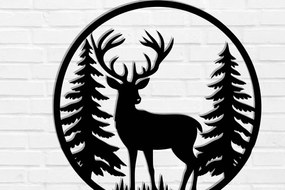 Intra απο ξύλο plywood 3mm-4mm πάχος - Deer Laser Cut Decor Wall , DXF Δίασταση 40x50 cm INTRAFABR-119823445