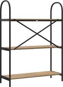 vidaXL Ράφι Βιβλίων 3 επιπέδων 80 x 30 x 109 εκ Επεξεργασμένο ξύλο