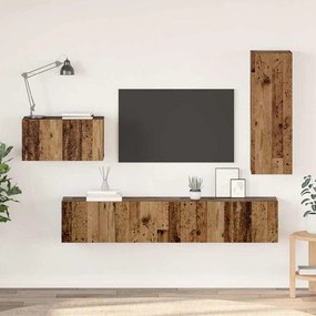 vidaXL Σετ επίπλου τηλεόρασης 4 pcs Παλαιό ξύλο 30.5 x 30 x 90 cm