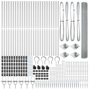 vidaXL Welded Wire Fence με 13 Πάσσαλους με Ακίδες 1.2 x 50 μ Γαλβανισμένος Χάλυβας