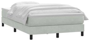 vidaXL Κρεβάτι Boxspring με Στρώμα Ανοιχτό Γκρι 120x210 εκ. Βελούδινο